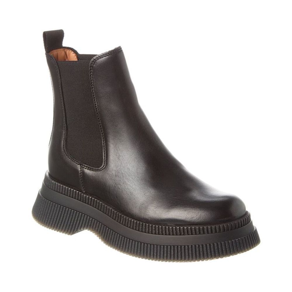 GANNI Creepers Leather Chelsea Boots